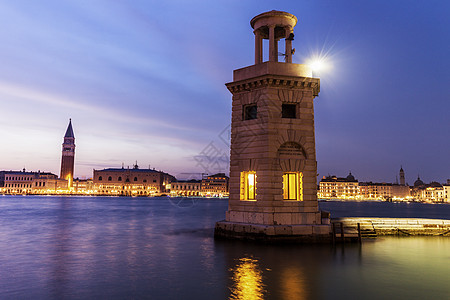 威尼斯灯塔码头城市天线日落天际教会景观地标旅行建筑学图片