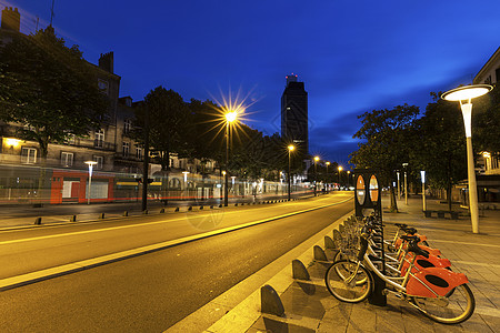 晚上马路清晨南特街背景