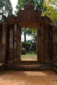 柬埔寨暹粒 吴哥综合体的寺庙佛教徒旅游艺术建筑雕塑遗产石头地标历史高棉语图片