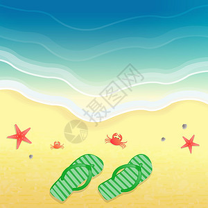 海沙背景热带季节蓝色插图海星海浪环境旅行假期海滩图片