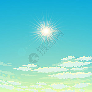 天空多云的日子和阳光明媚 矢量天空背景自由臭氧太阳气象耀斑气候晴天天堂环境天气图片