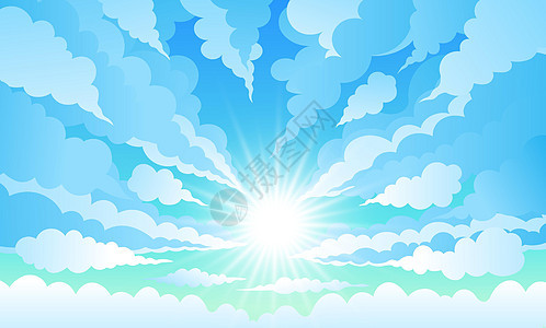 天空多云的日子和阳光明媚 矢量天空背景臭氧晴天气候天气太阳蓝色天堂气象环境光束图片