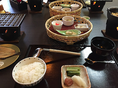 在Yudanaka的日本著名烹饪菜嘉泽木特餐图片