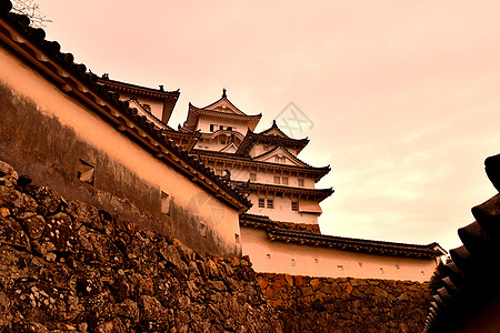 冬季喜木寺城堡的景象皇帝遗产石头城市吸引力花园旅行历史文化忍者图片