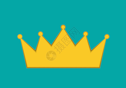 绿色背景上的剪纸皇冠 它制作图案矢量力量王座版税阴影皇家领导者成功权威国王纸艺图片
