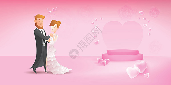 约会时可爱浪漫的情侣微笑订婚女性卡通片夫妻套装恋人交谊舞庆典男性图片