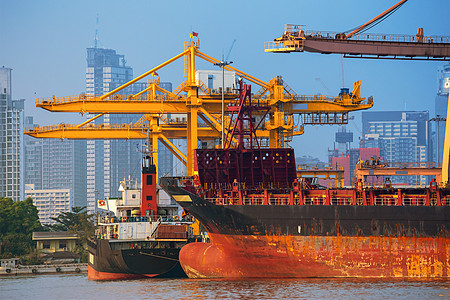 进出口业及物流业的集装箱船舶集装箱经济送货城市商业仓库工作船厂贮存全球技术图片
