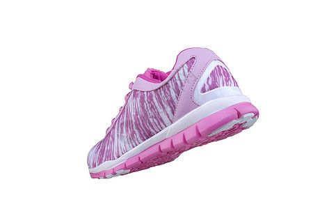 白底运动鞋粉色 白色背景的运动鞋青年跑步运动鞋类衣服帆布锻炼鞋带培训师赛跑者图片