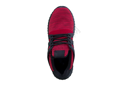 黑红鞋 白底的运动鞋赛跑者工作室鞋类运动员跑步火车鞋带橡皮衣服纺织品图片