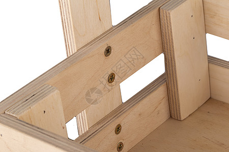 白色背景上的木箱的碎块缝合货运框架空白任意性包装裂缝架子微距产品宏观图片