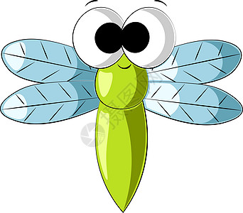 可爱的漫画 龙蝇 用颜色绘制插图图片