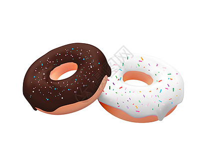 逼真的 3d 甜美可口的甜甜圈背景 可用于甜点菜单海报卡 矢量图 Eps1产品糖果元素营销味道蛋糕咖啡店糕点设计戒指图片