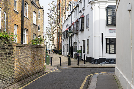 联合王国Kensington和Chelsea的空街 有汽车和自行车房屋探索结构历史外观地标街道建筑旅游建筑学图片