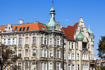 Szczecin的老古老大石房子旅行景观市中心天际地标城市建筑学图片