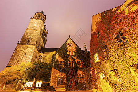 马格德堡大教堂教会市中心景观城市建筑学旅行正方形地标天际图片