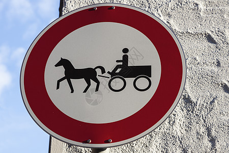 罗德堡没有马车街道警告路标危险动物运输图片