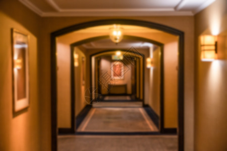 旅馆走廊和通道的内地一片混乱图片