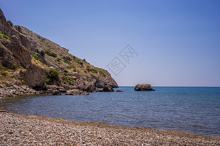 海景 水底有岩石的海景图片