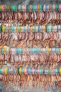 干鱿鱼章鱼市场小吃动物烹饪海鲜盐渍美食食物触手图片