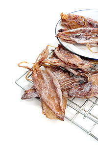 干鱿鱼美食文化小吃盐渍白色章鱼触手海鲜烹饪食物图片