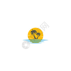 棕榈滩维生素标志概念菠萝情调天堂饮料派对冷饮排毒营养食物棕榈图片