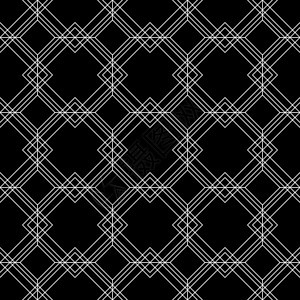 白色线条中的几何无缝图案黑色填充装饰品网格条纹墙纸几何学插图白线正方形三角形织物图片