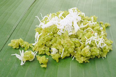 粉碎稻谷餐厅美食香蕉食物甜点绿色小吃椰子叶子粮食图片