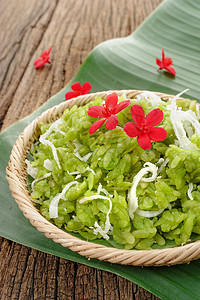 粉碎稻谷粮食绿色香蕉食物餐厅椰子小吃甜点叶子美食图片