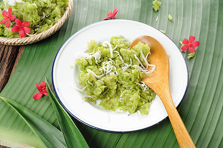 粉碎稻谷粮食香蕉食物餐厅小吃甜点椰子叶子美食绿色图片