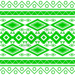 绿色和白色的传统墨西哥无缝模式背景图片