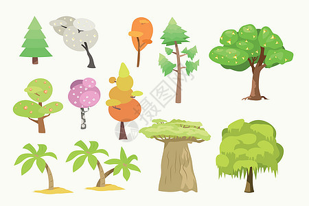 各种树木在 se 中隔离简单的样式图片