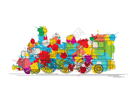 蒸汽机车小品背景图片