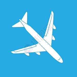 背景上孤立的飞机运输图标 它制作图案矢量旅行航空公司天空网络航空商业喷射货物航班黑色图片