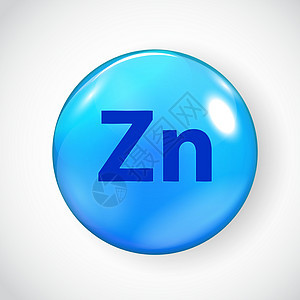 矿物 Zn Zink 蓝色闪亮药丸胶囊图标 它制作图案矢量卫生胶囊科学医疗营养健康插图保健化学品饮食图片