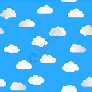 云无缝图案蓝色背景 它制作图案矢量图片