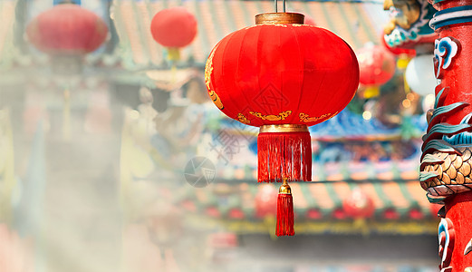 中国新年日庆典的绿灯侠节日灯笼传统旅行吸引力新年红灯笼游客团体文化图片