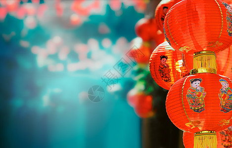 中国新年日庆典的绿灯侠吸引力红灯笼旅行灯笼节日游客文化团体传统新年图片