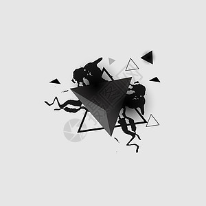 抽象的黑色三角金字塔几何背景矢量图像双方顶点创造力等边网站艺术技术多边形理论黑色图片