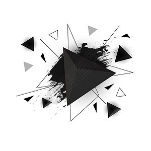抽象的黑色三角金字塔几何背景矢量图像创造力商业顶点三角形等边黑色按钮理论网站技术图片