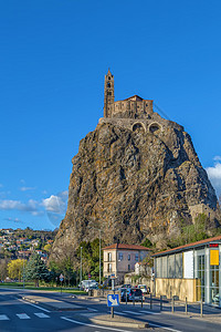 圣米歇尔达阿吉吉尔赫 法国勒普维莱悬崖教堂遗产地标天空旅游历史宗教岩石教会图片
