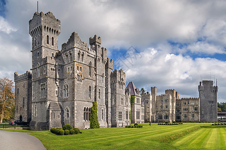 爱尔兰阿什福德城堡旅游花园历史建筑学灰色文化酒店地标堡垒石头图片