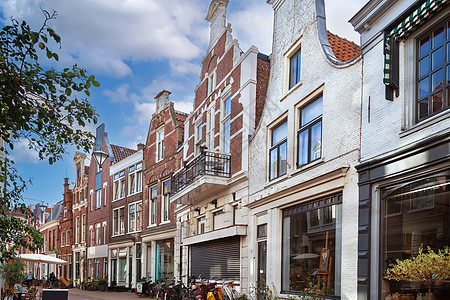 荷兰Haarlem街建筑地标中心建筑学旅行房子历史性天空景观历史图片