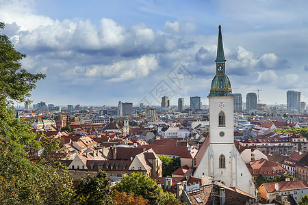 斯洛伐克布拉迪斯拉发观点历史大教堂场景景观天线街道建筑吸引力首都教会图片