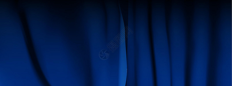 逼真的彩色蓝色天鹅绒窗帘折叠起来 在家里的电影院选择幕布 它制作图案矢量电影推介会装饰艺术纺织品娱乐歌剧奢华布料丝绸图片