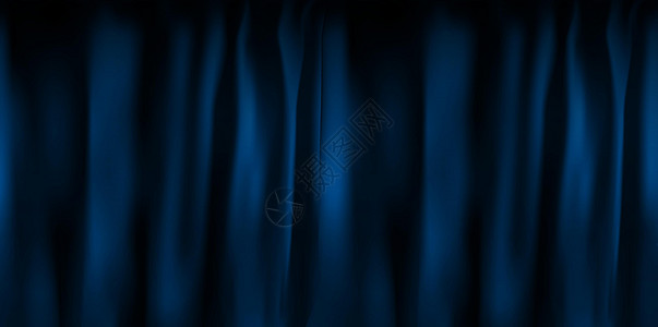 逼真的彩色蓝色天鹅绒窗帘折叠起来 在家里的电影院选择幕布 它制作图案矢量歌剧电影剧院丝绸布料艺术娱乐音乐会风格推介会图片