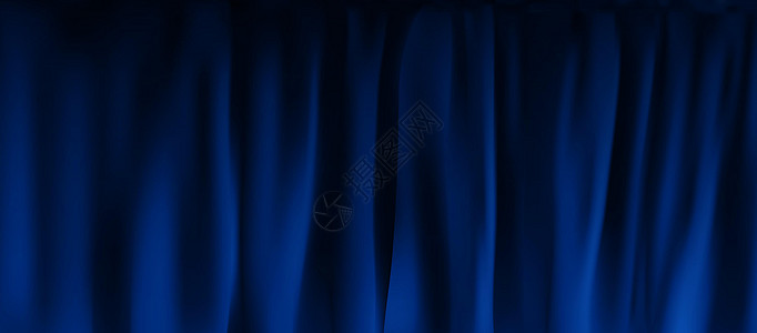 逼真的彩色蓝色天鹅绒窗帘折叠起来 在家里的电影院选择幕布 它制作图案矢量推介会艺术娱乐歌剧音乐会展示电影布料装饰奢华图片