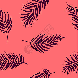 Beautifil 棕榈树叶剪影无缝图案背景矢量它制作图案曲线衬套森林条纹绿色岛屿椰子框架旅行插图图片