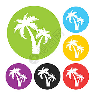 简单的棕榈树剪影 它制作图案矢量气候环境假期天堂树木海洋海滩椰子黑色森林图片