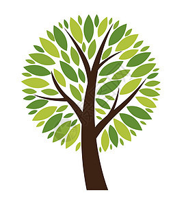抽象矢量绿树它制作图案花园生物标识木头森林叶子季节公园生态插图背景图片