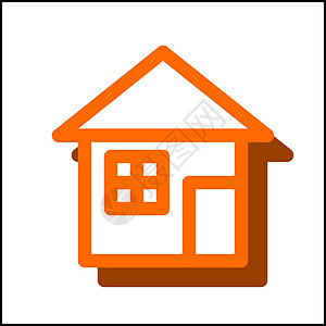平面设计中的标准房屋图标 0投影住宅阴影橙子网络财产建筑学建筑窗户房子背景图片